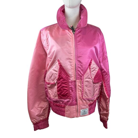 Alpha Industries Pink Patchwork MA-1 Bomber Jacket – Women’s Size M – NWT $280 - Picture 2 of 13